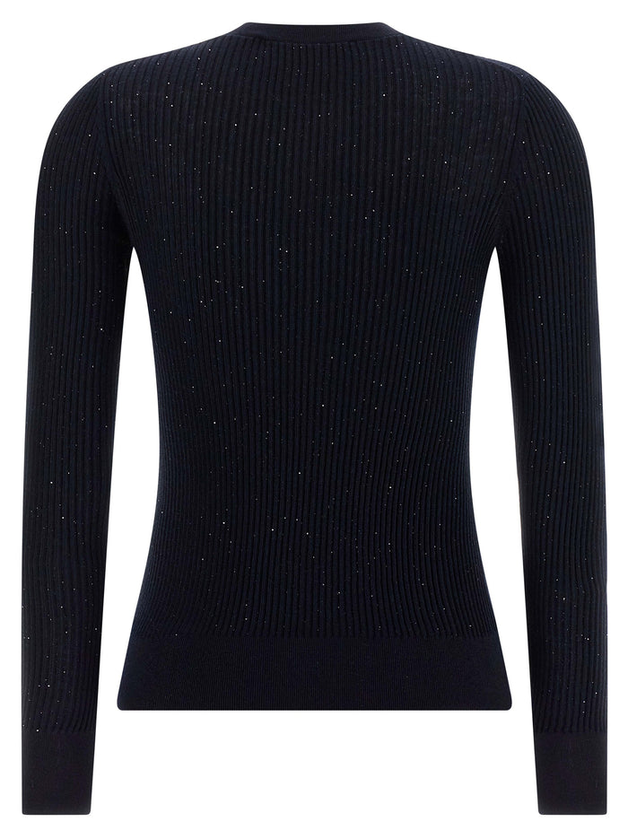 Max Mara 55% Silk sweater in blue — view 2
