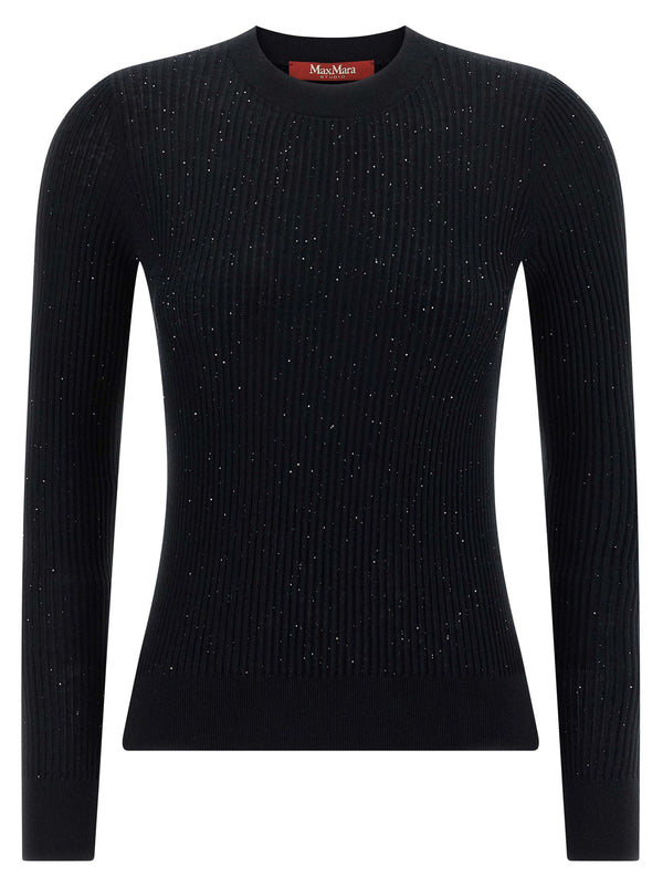Max Mara 55% silk sweater in black