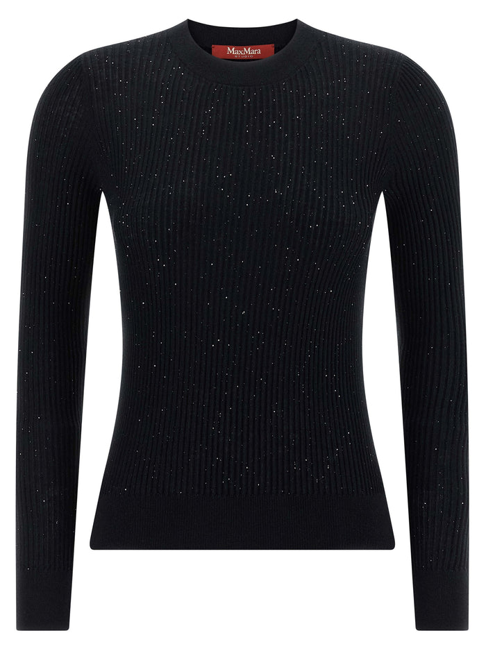 Max Mara 55% silk sweater in black