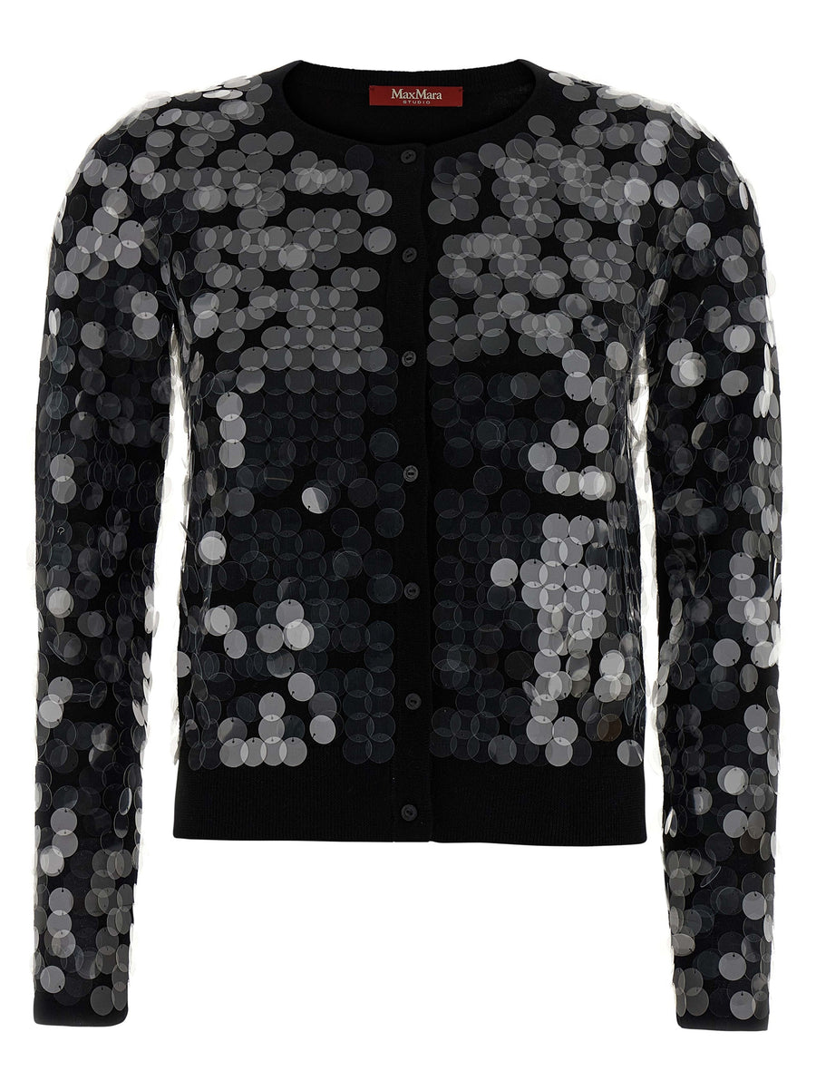 Max Mara 100% Virgin Wool cardigan in black
