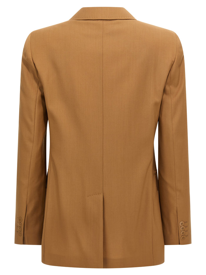 Max Mara 100% virgin wool blazer in brown — view 2