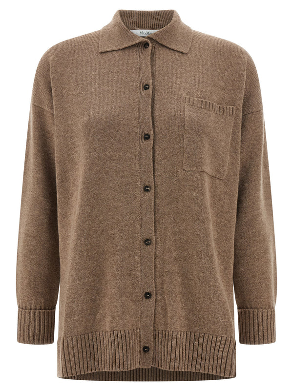 Max Mara 100% cashmere cardigan in brown
