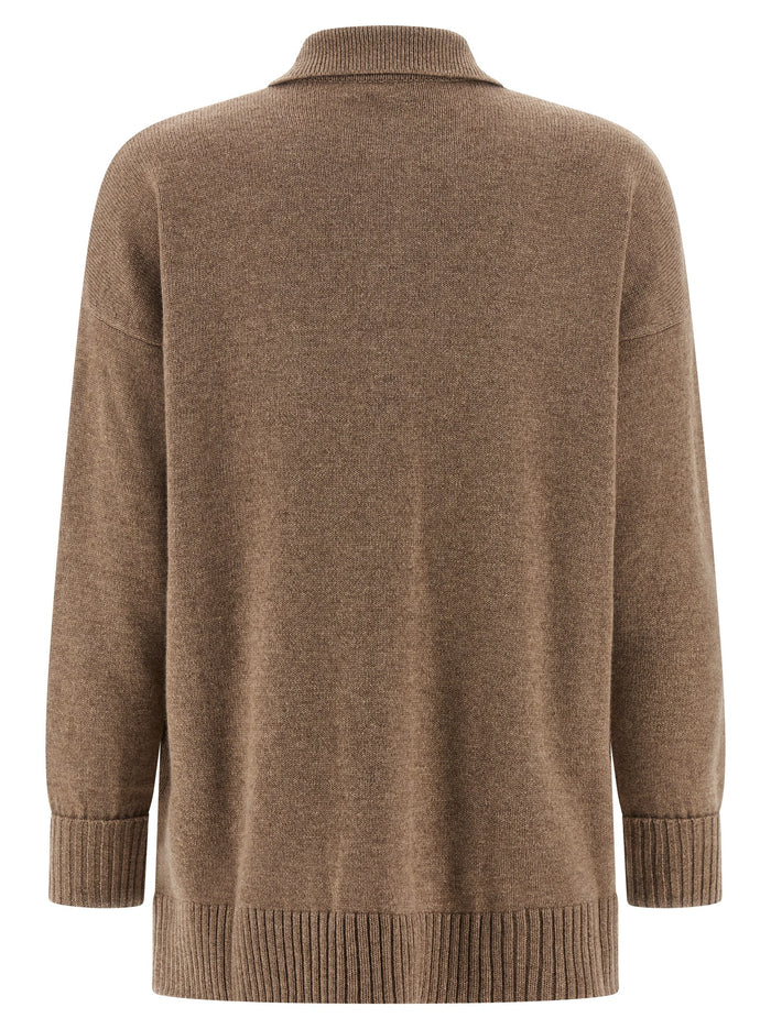 Max Mara 100% cashmere cardigan in brown — view 2