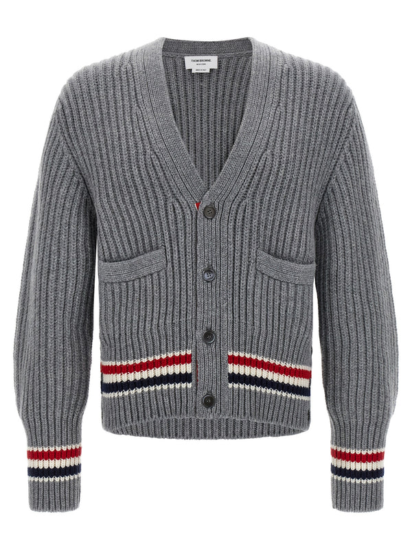 Thom Browne 100% cashmere cardigan in gray