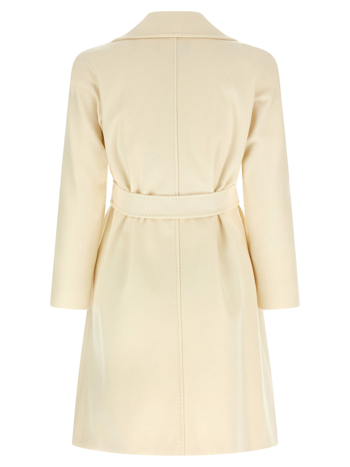 Max Mara 100% virgin wool coat in white — view 2
