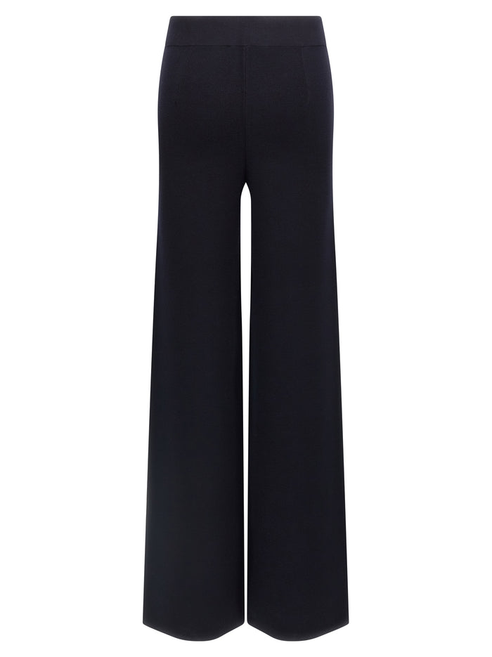 Max Mara 72% viscose trousers in blue — view 2
