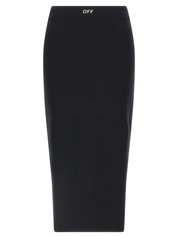 Off-White 86% polyamide skirt in black