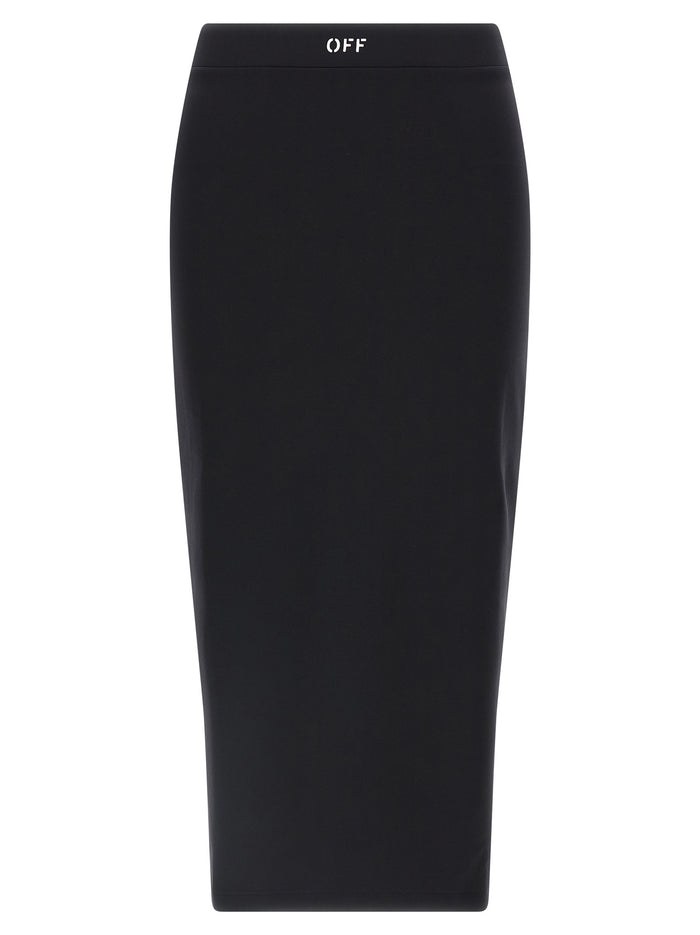 Off-White 86% polyamide skirt in black