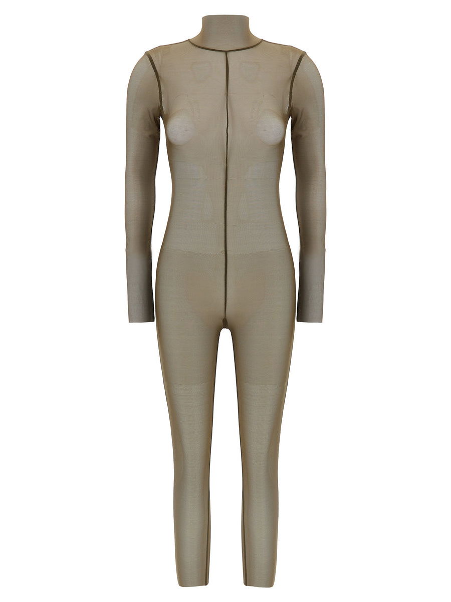 Norma Kamali 82% polyamide bodysuit in beige