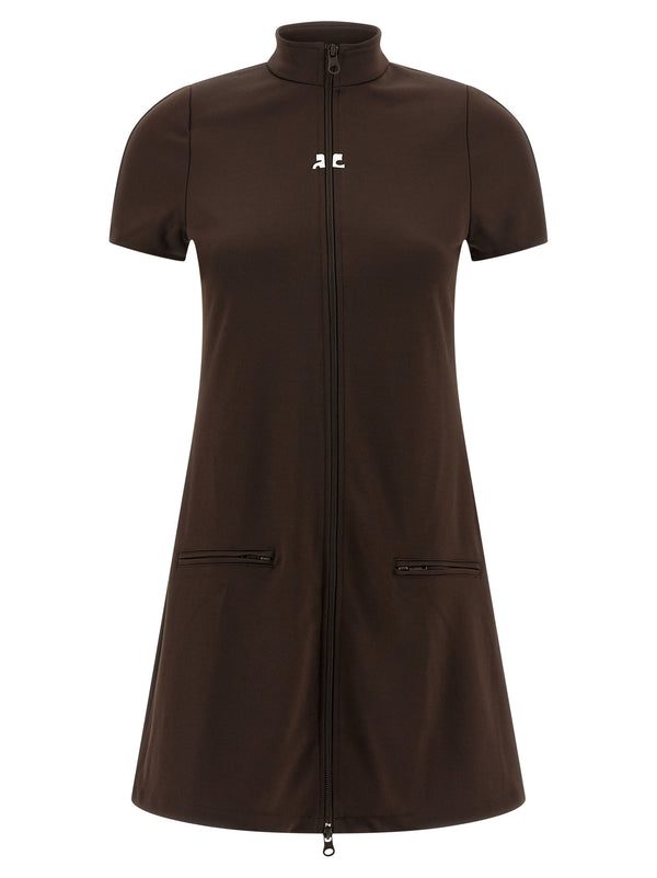 CourrèGes 100% polyester dress in brown