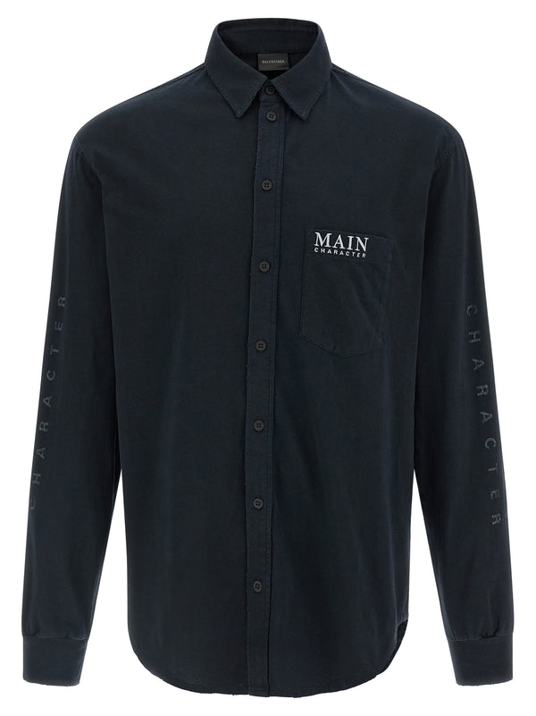 Balenciaga 100% cotton overshirt in black