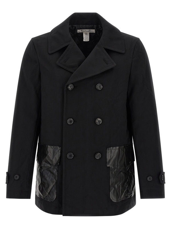 Comme des Garçons 100% polyester coat in black