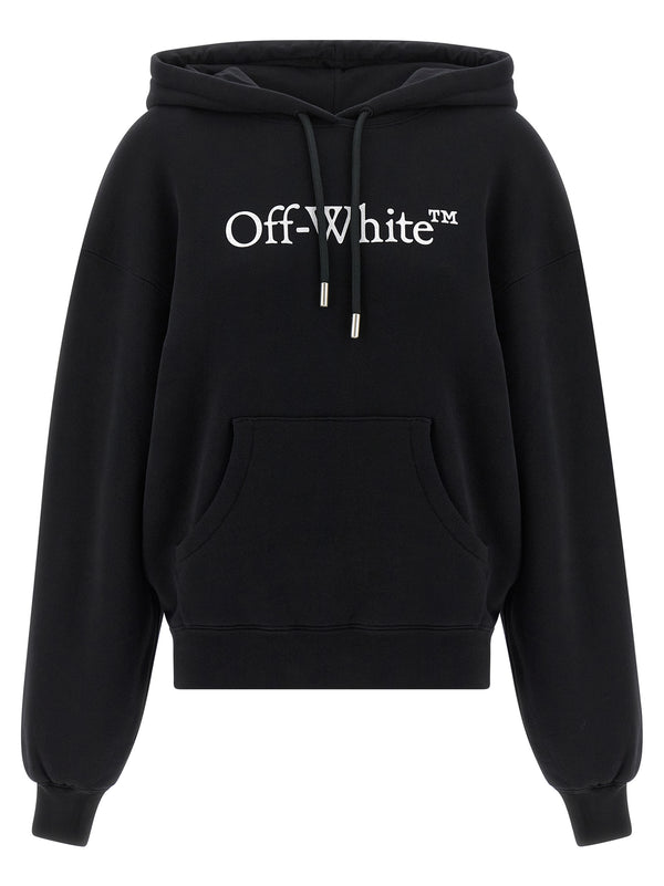 Off-White 100% cotton hoodie in black