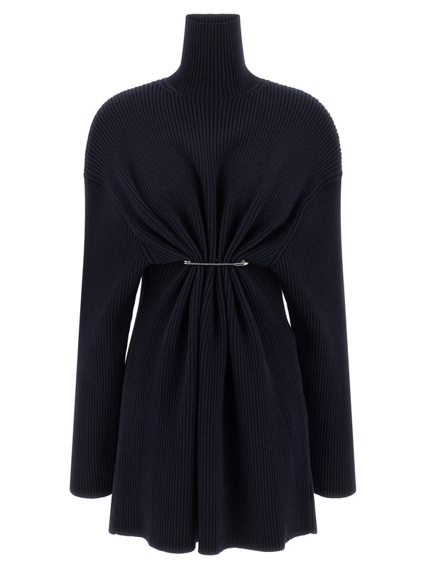 Balenciaga 100% Wool tunic dress in navy