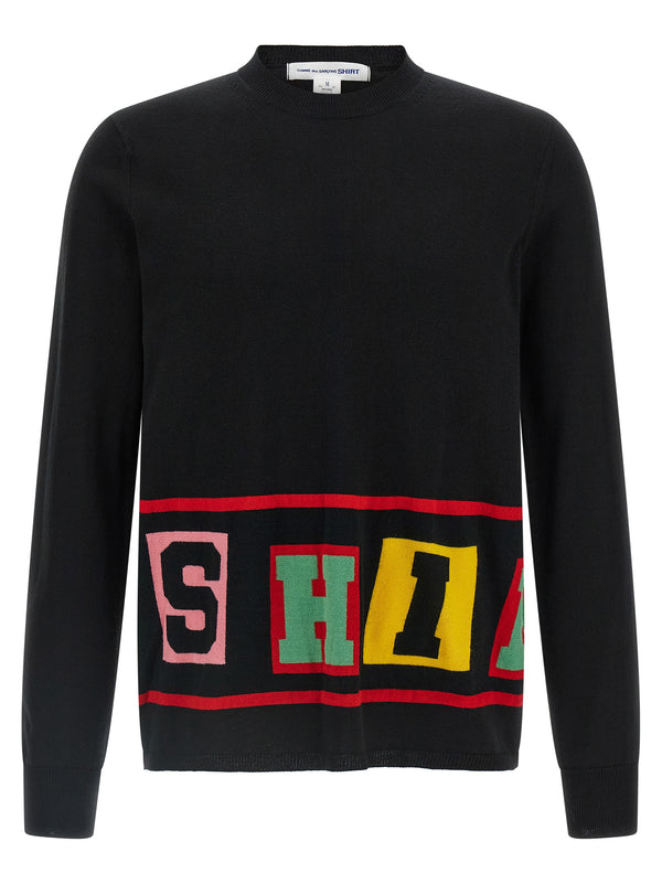 Comme des Garçons 57% Acetate sweater in black