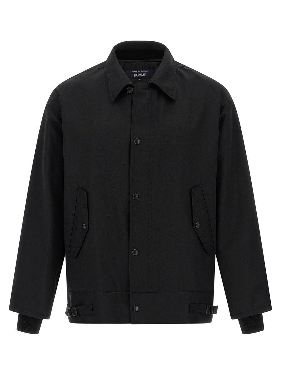Comme des Garçons 50% polyester overshirt in black