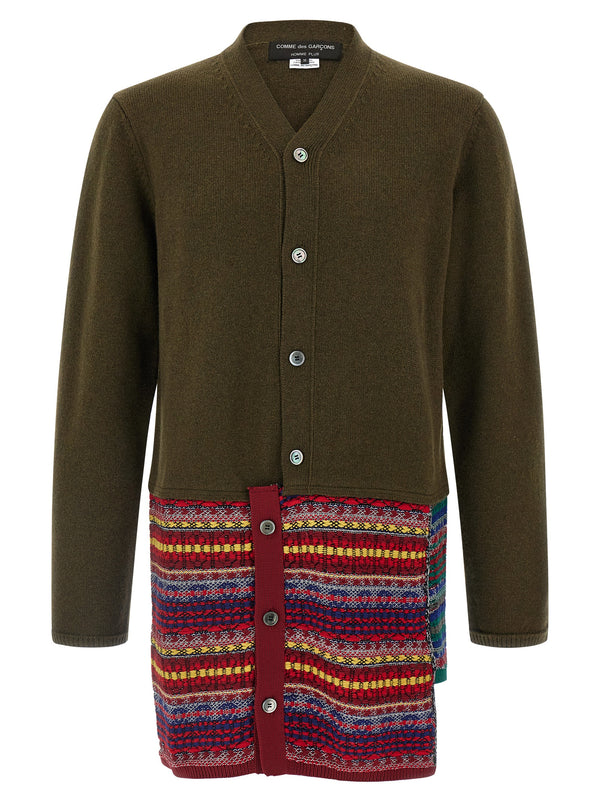 Comme des Garçons 80% wool cardigan in green