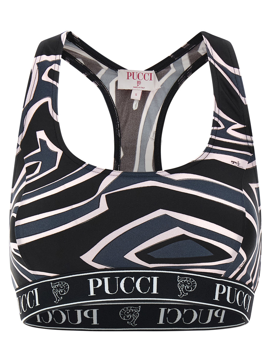 Emilio Pucci 80% polyamide sports bra in black