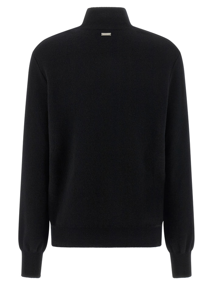 Ferragamo 70% virgin wool sweater in black — view 2