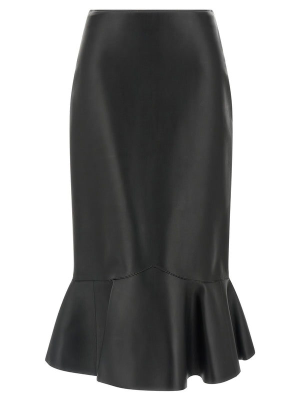 Fendi 100% Lamb Leather skirt in black