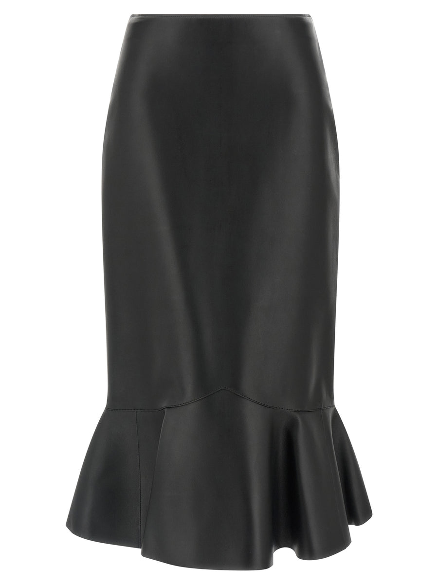Fendi 100% Lamb Leather skirt in black