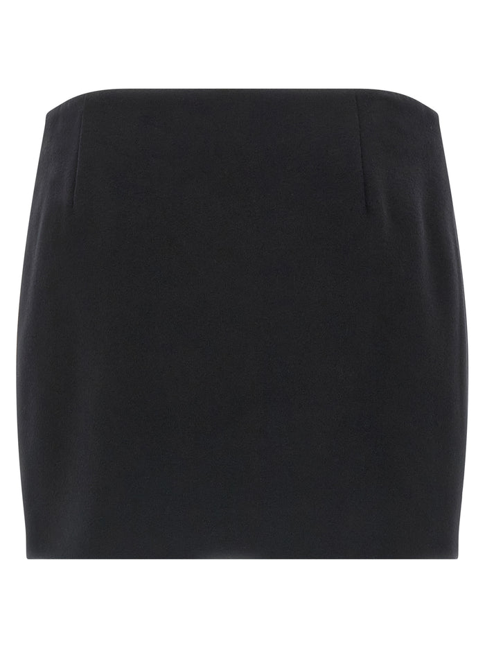 Ferragamo 90% Virgin Wool skirt in black — view 2