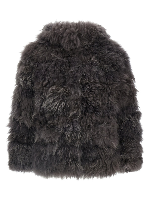 Simonetta Ravizza 100% Goat Fur coat in gray