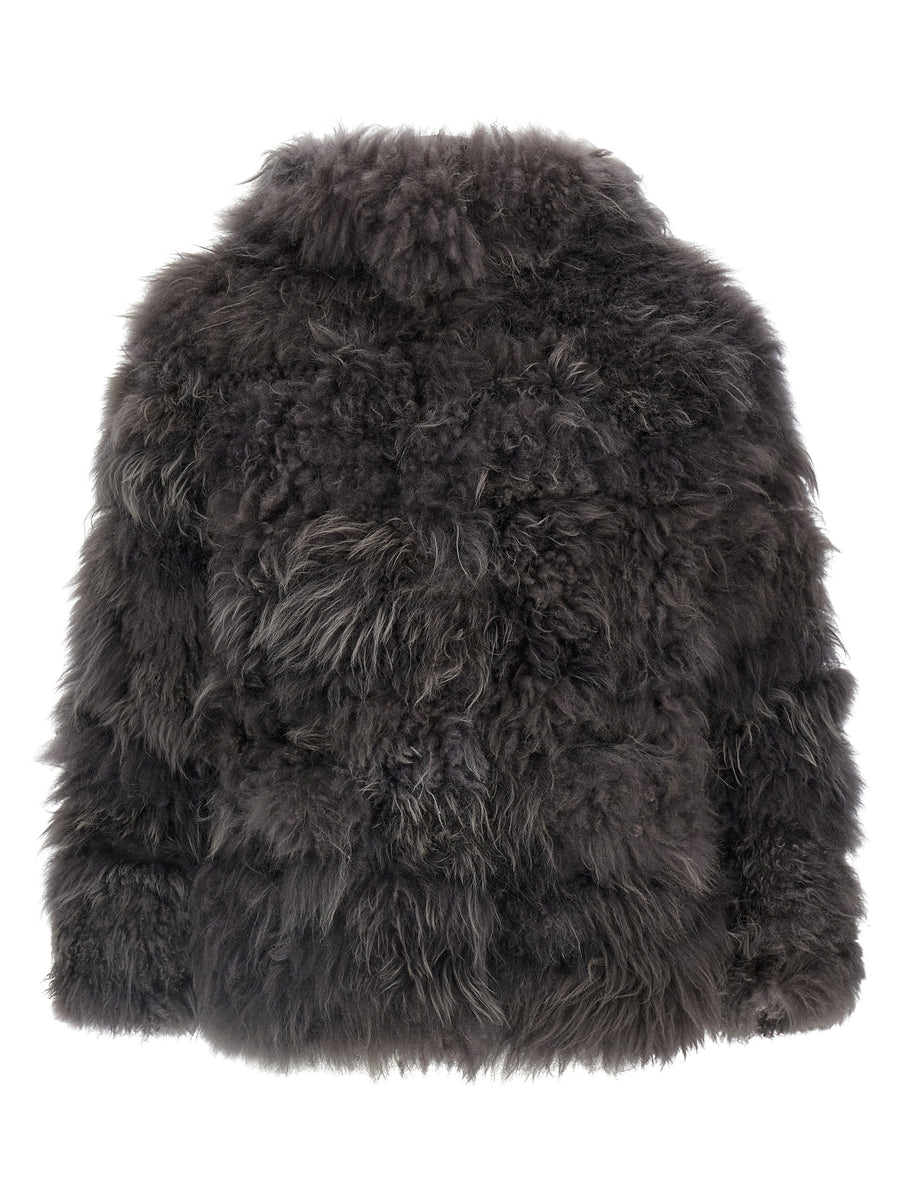 Simonetta Ravizza 100% Goat Fur coat in gray