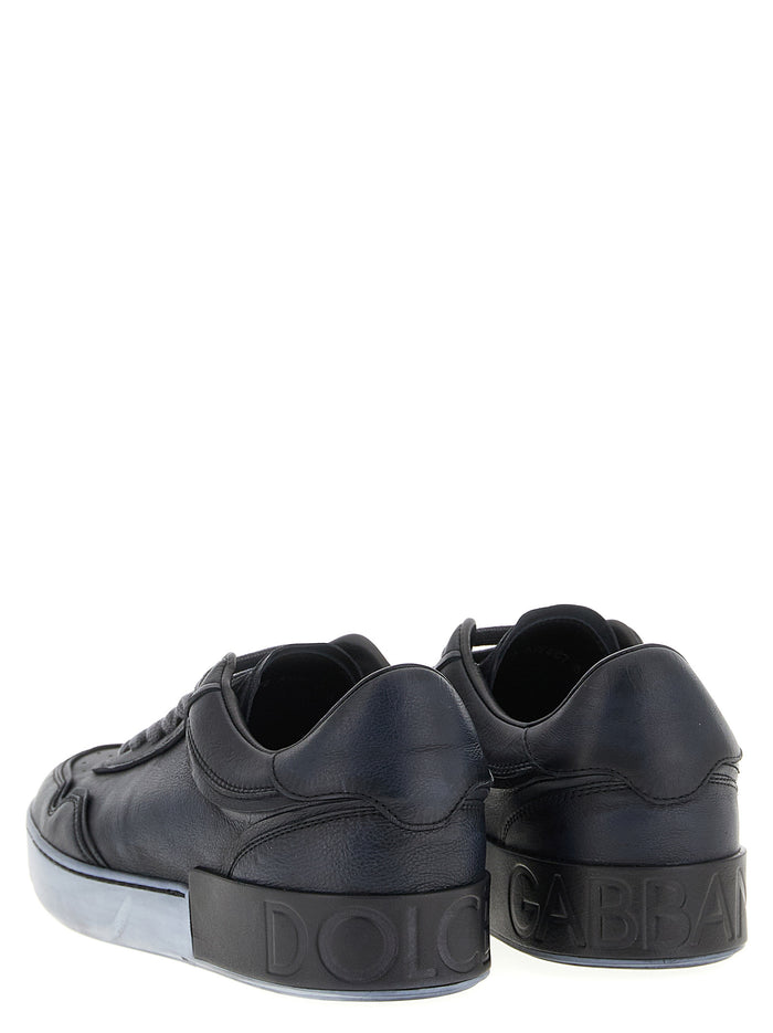 Dolce & Gabbana 100% lamb leather sneaker in black — view 2
