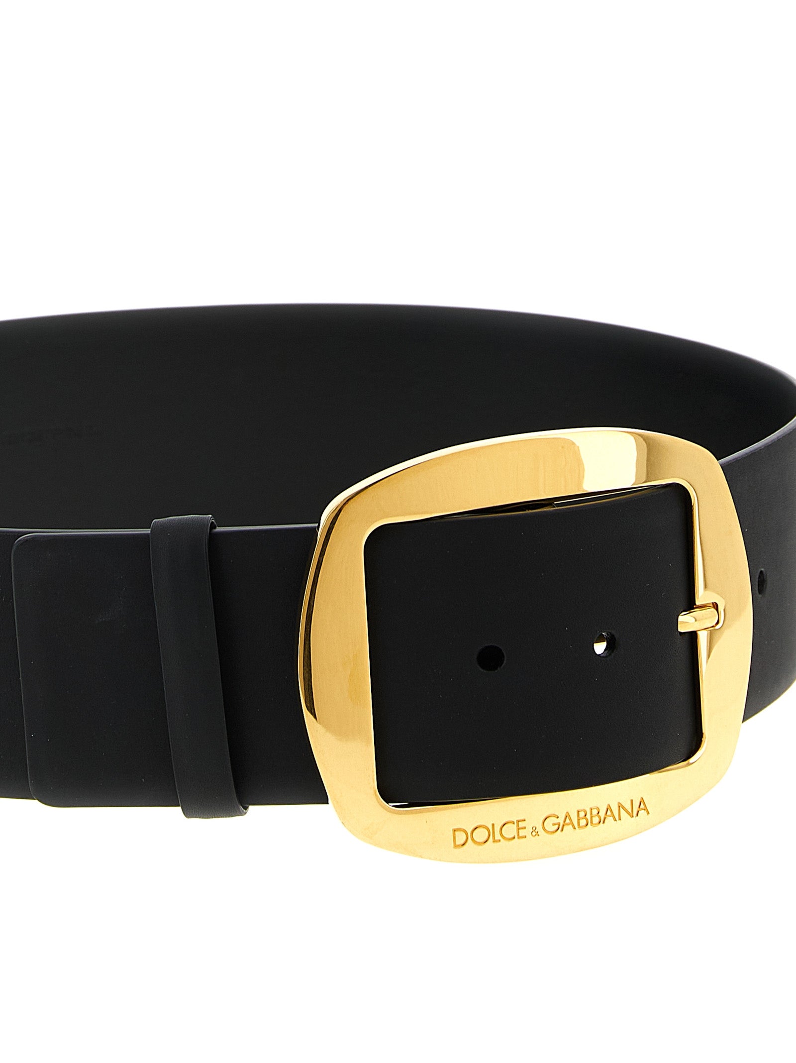 Dolce & Gabbana 100% calfskin leather belt in black — view 3