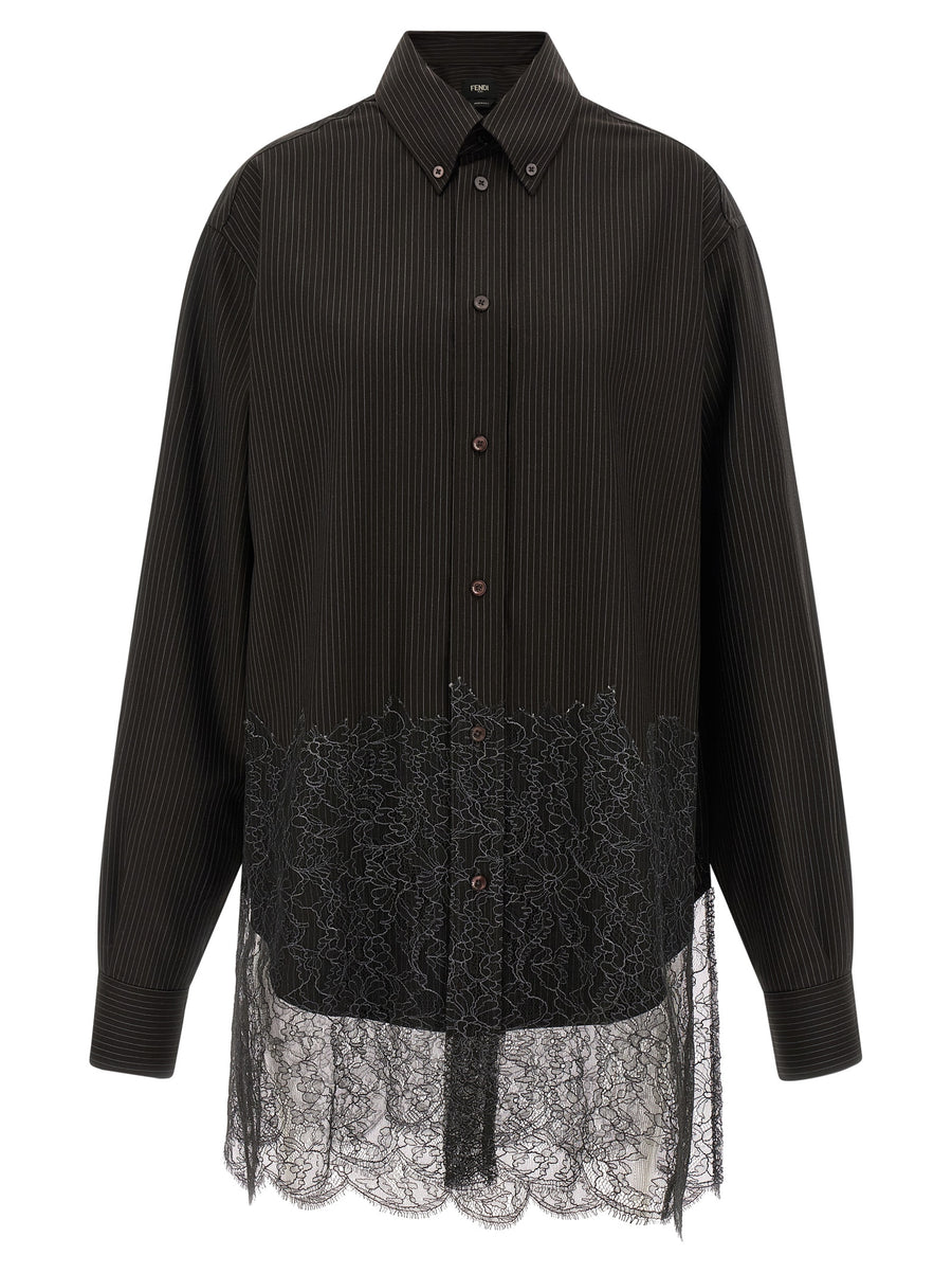 Fendi 100% Virgin Wool blouse in brown