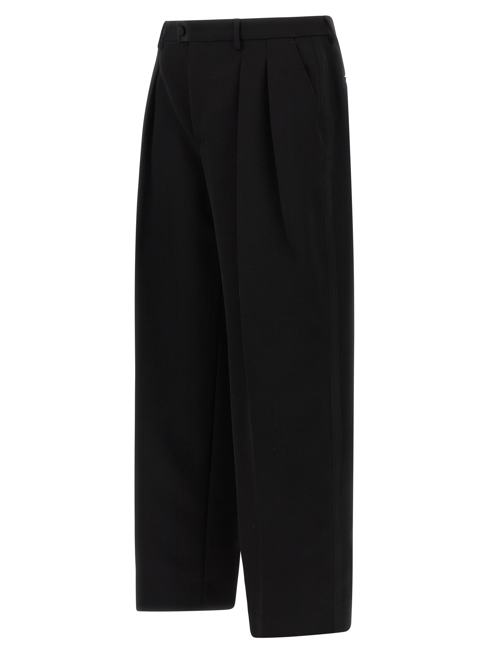 Dolce & Gabbana 100% virgin wool trousers in black — view 3