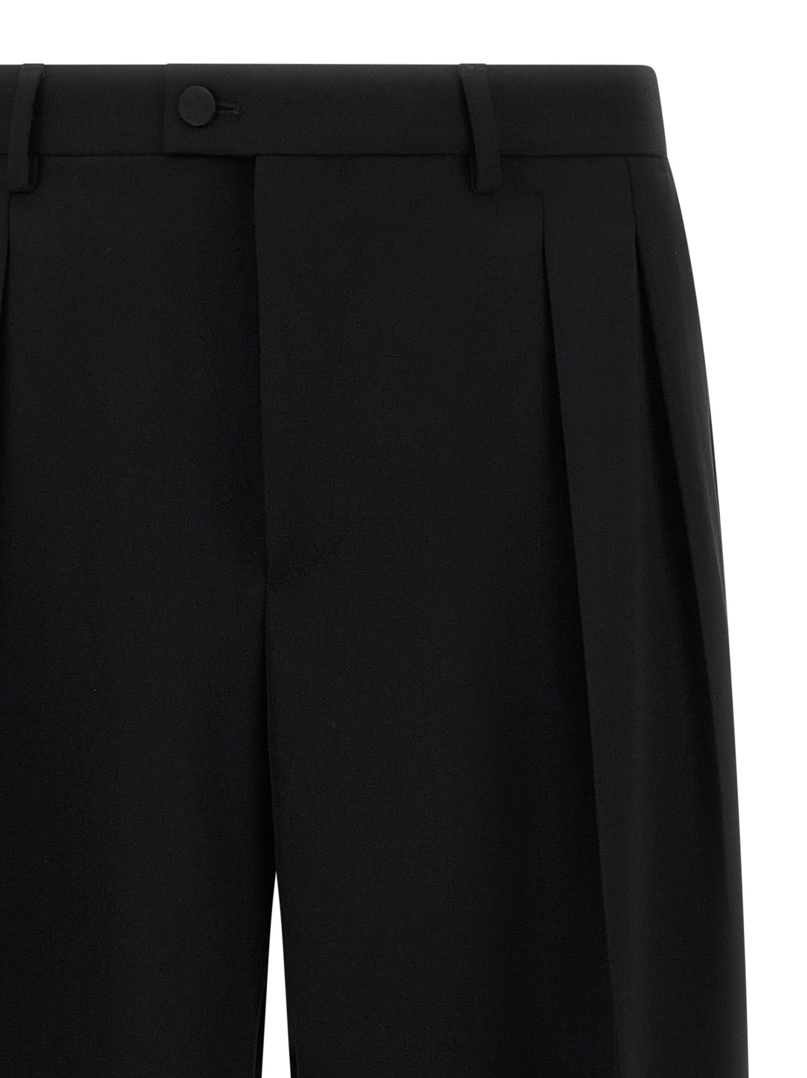 Dolce & Gabbana 100% virgin wool trousers in black — view 4