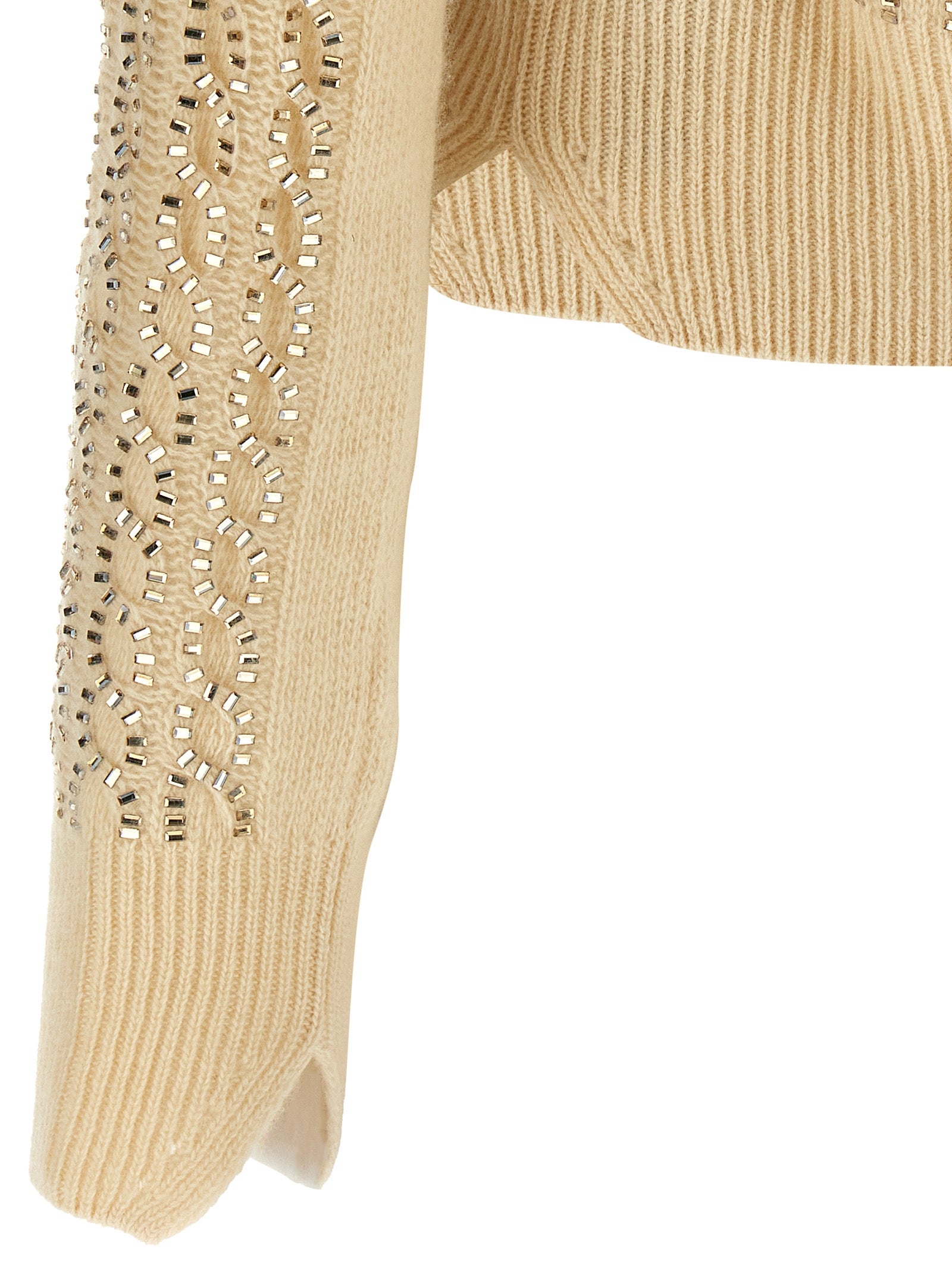 Ermanno Scervino 70% Virgin Wool sweater in beige — view 4