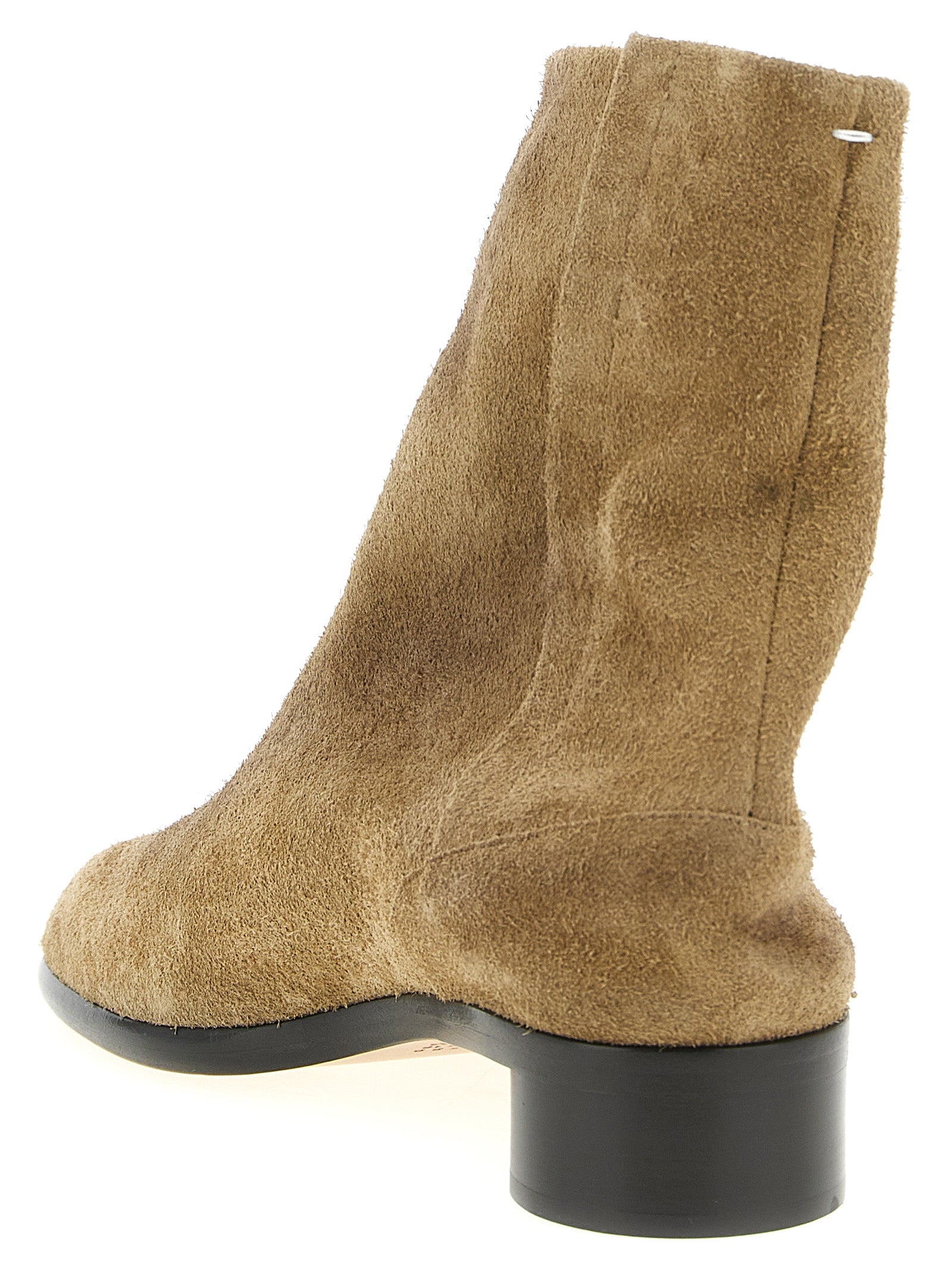 Maison Margiela 100% calfskin leather ankle boot in beige — view 3