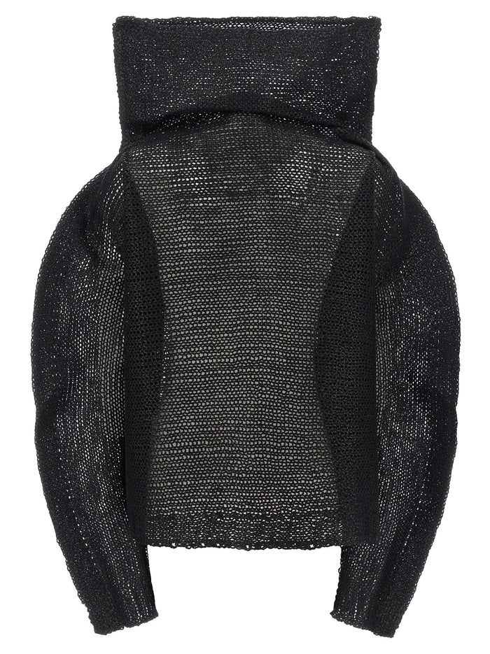 Issey Miyake 62% Wool sweater in black — view 2