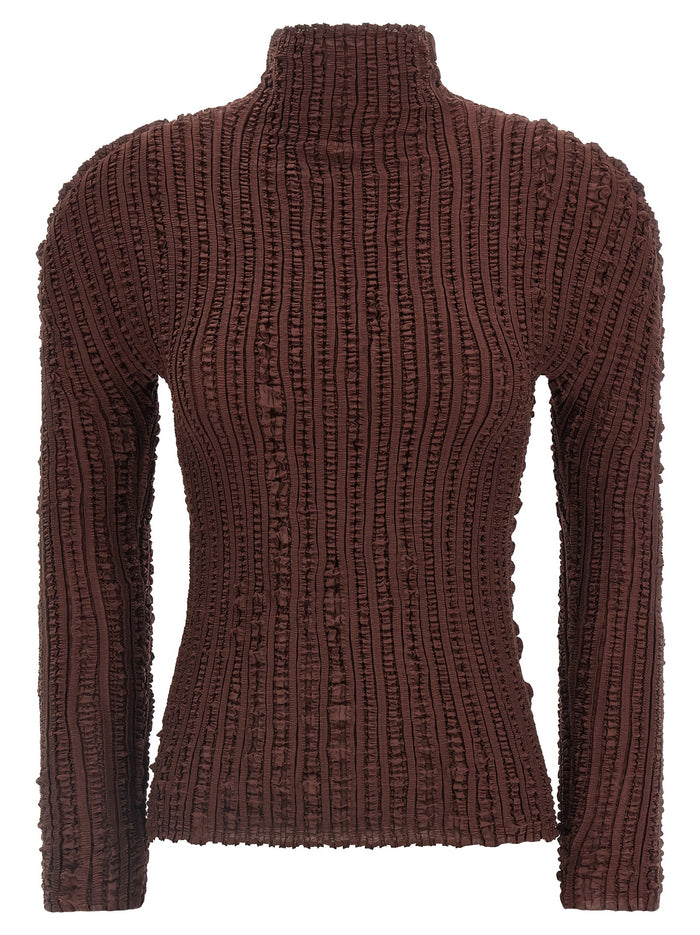 Issey Miyake 100% polyester sweater in brown