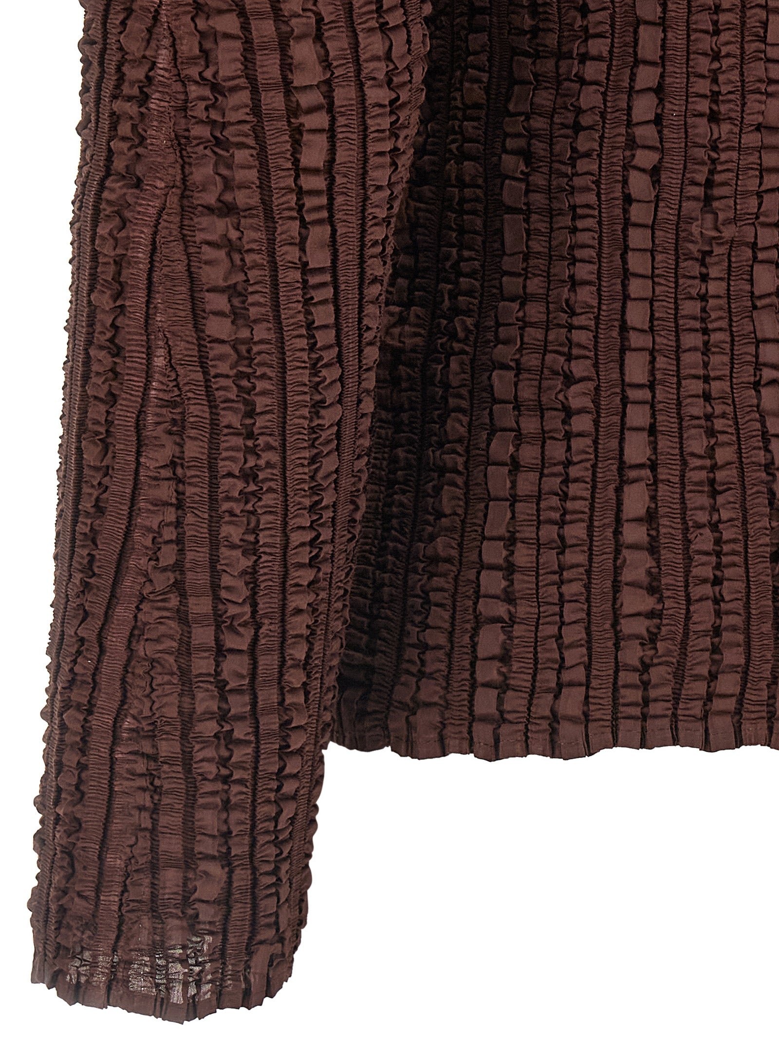 Issey Miyake 100% polyester sweater in brown — view 4