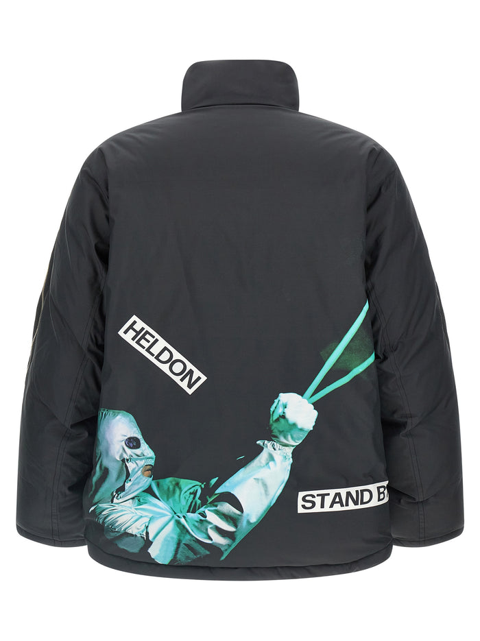 Undercover 100% polyester down jacket in black — view 2