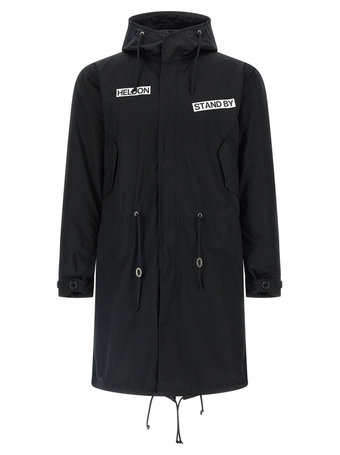 Undercover 100% cotton exterior parka in black