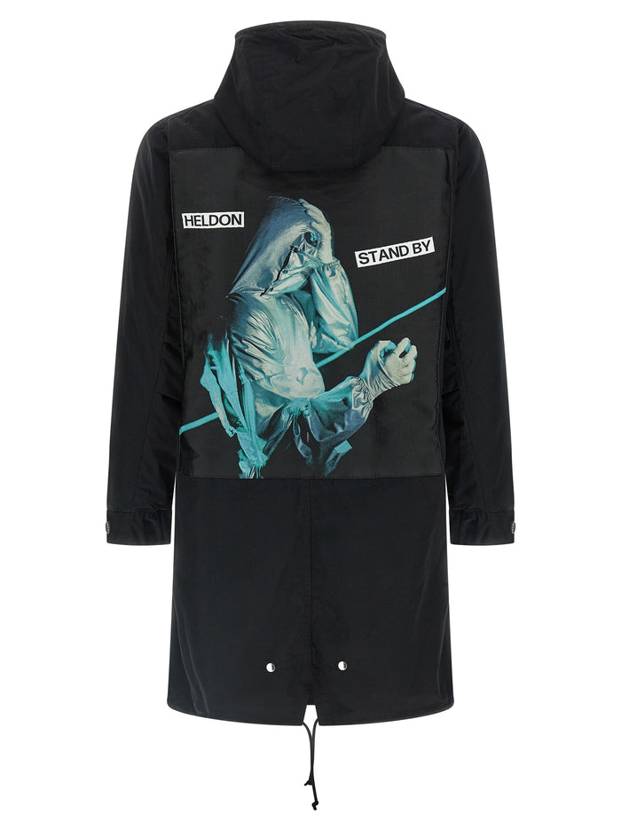 Undercover 100% cotton exterior parka in black — view 2