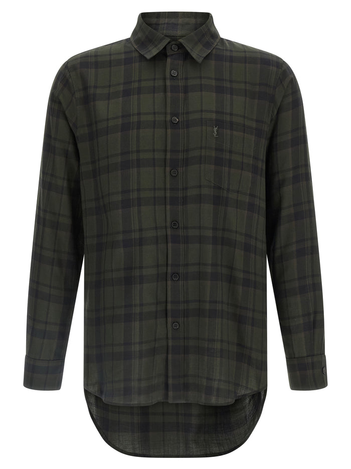 Saint Laurent 100% cotton shirt in green