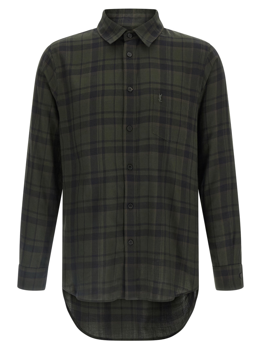 Saint Laurent 100% cotton shirt in green
