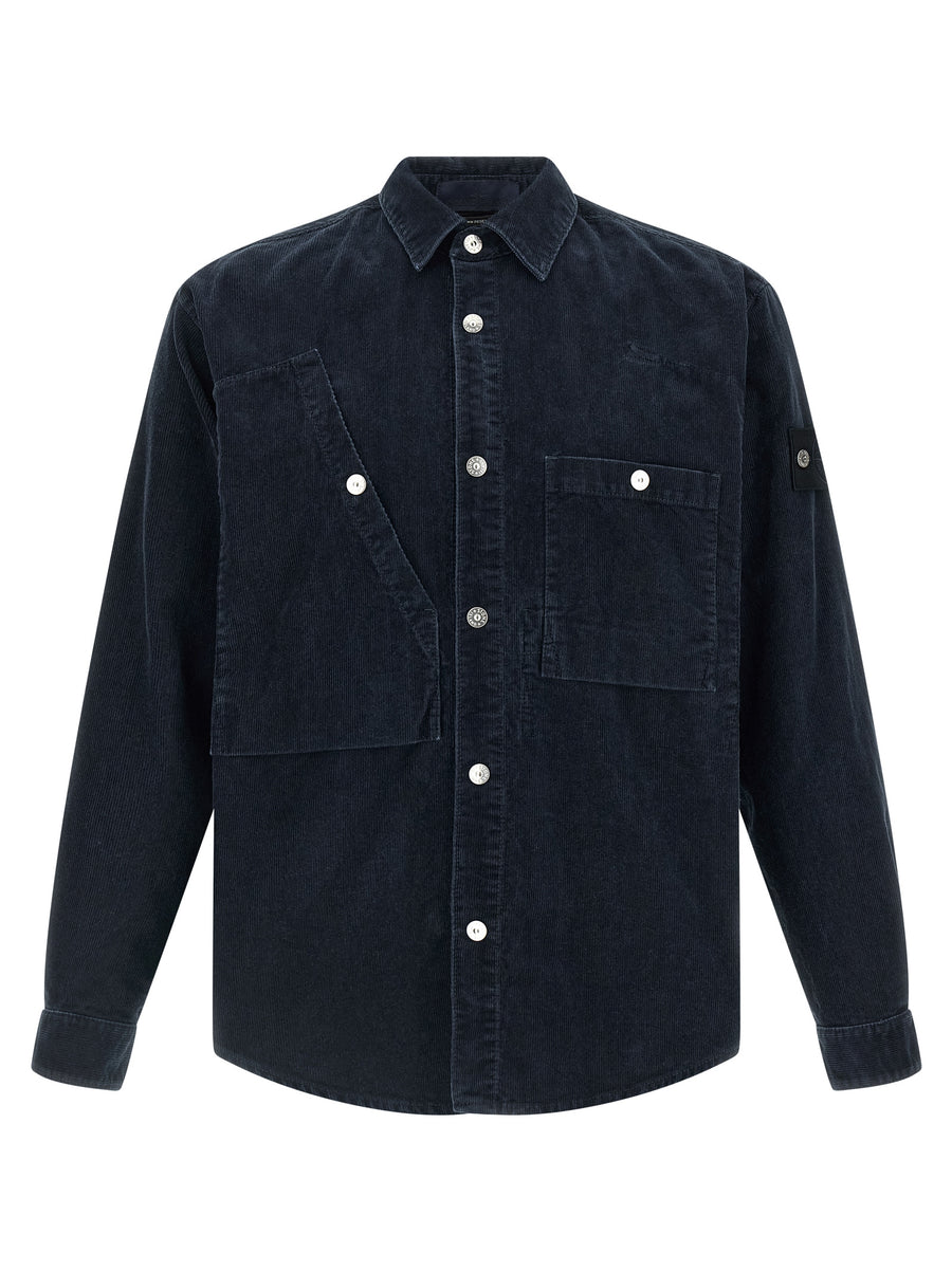 Stone Island 85% cotton shirt in navy