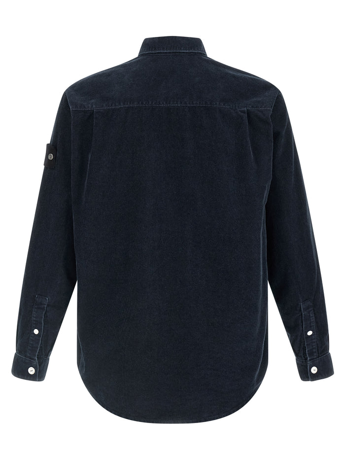 Stone Island 85% cotton shirt in navy — view 2
