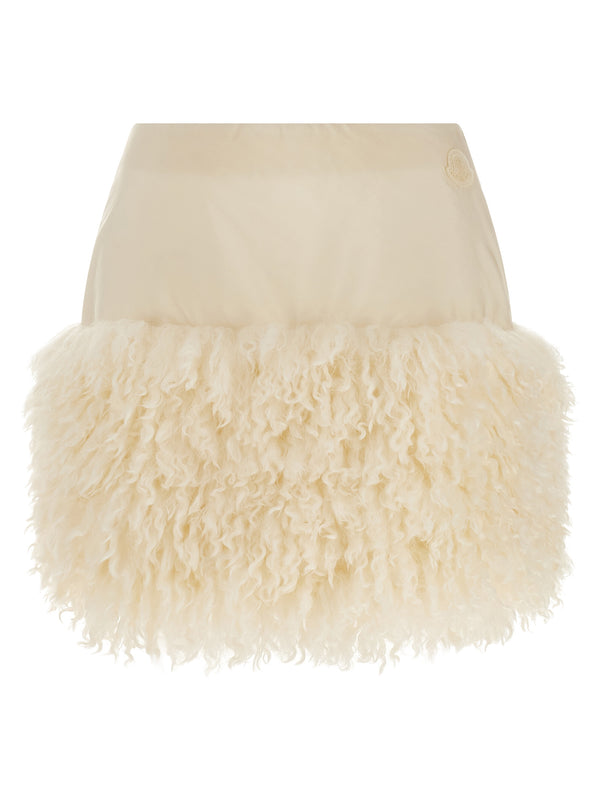 Moncler 100% polyamide miniskirt in white