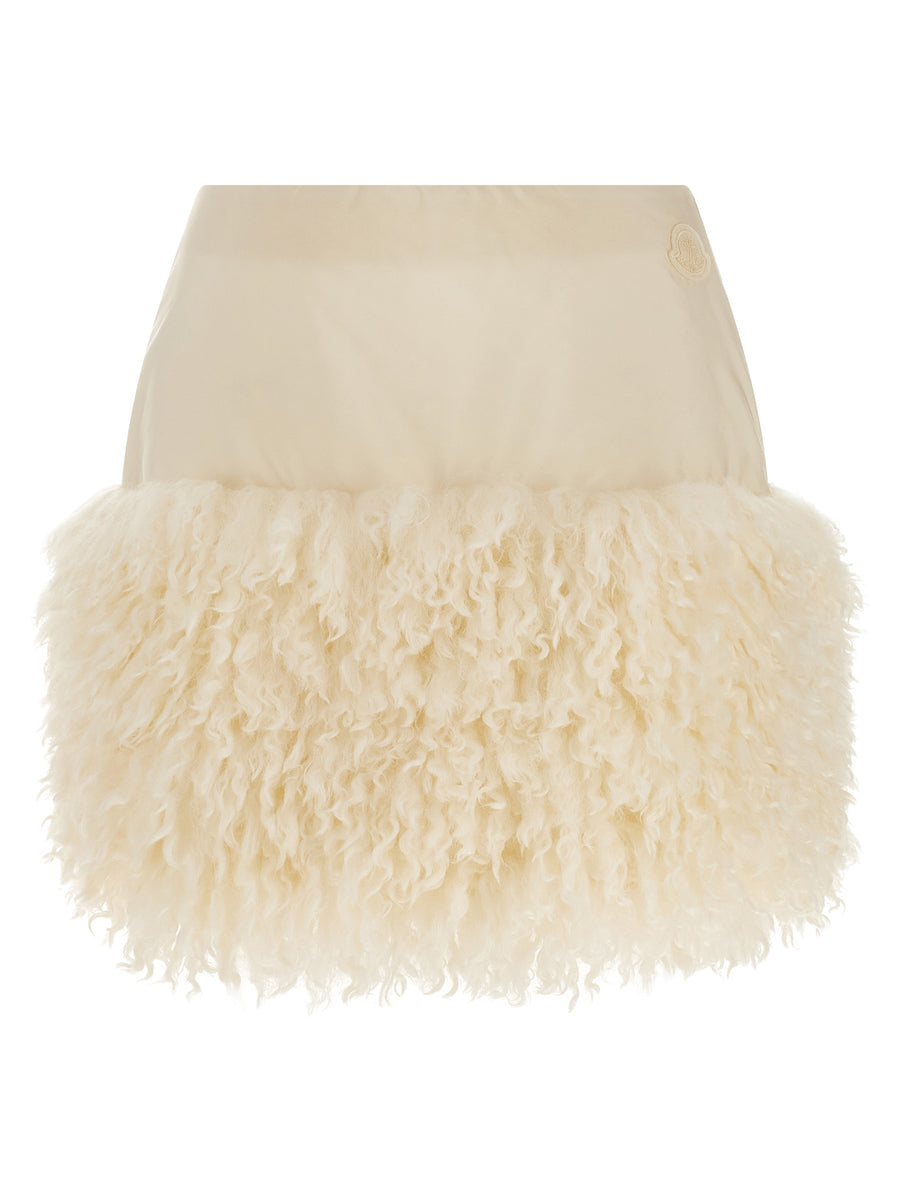 Moncler 100% polyamide miniskirt in white