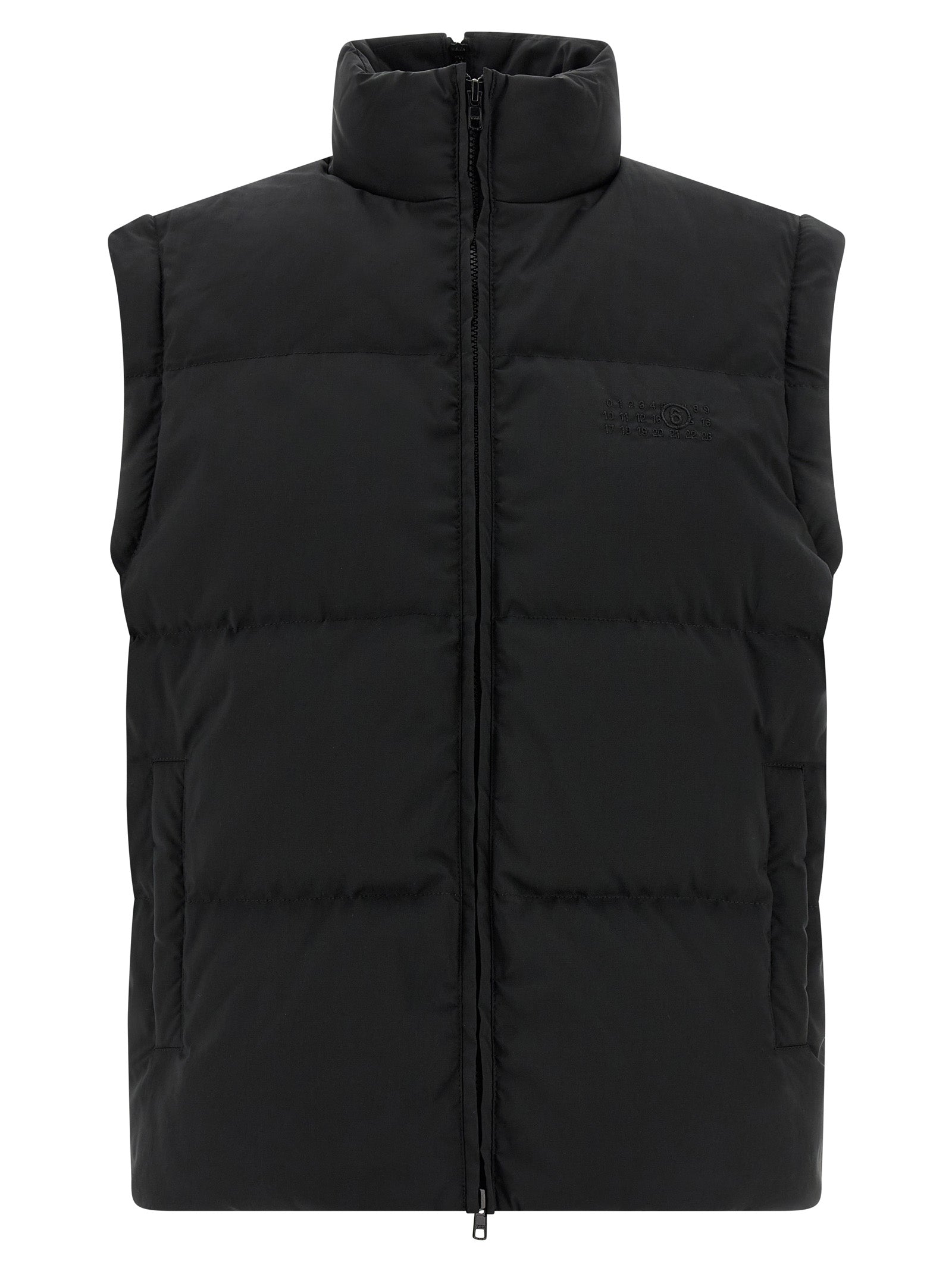 MM6 Maison Margiela 100% polyester down jacket in black — view 2