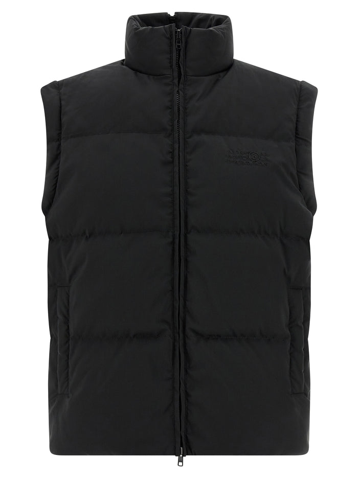 MM6 Maison Margiela 100% polyester down jacket in black — view 2