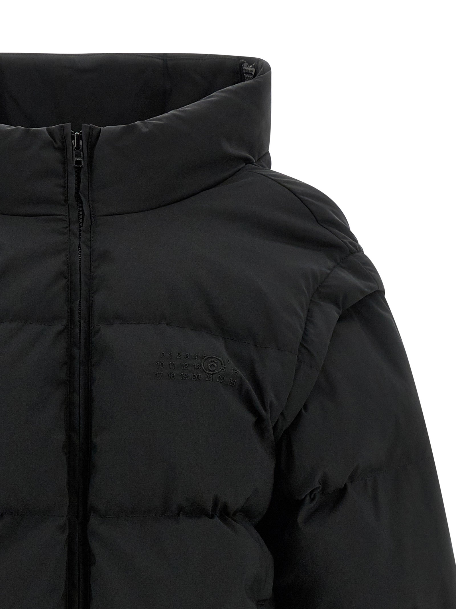 MM6 Maison Margiela 100% polyester down jacket in black — view 5